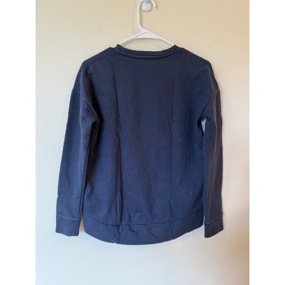 Athleta Long Sleeve Asymmetrical Zip Cityscape Sweatshirt Blue Women's Size XXS - Picture 3 of 10